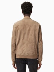 AllSaints Brown Kemble Suede Bomber Jacket - Image 4 of 5