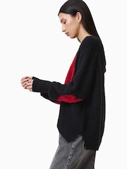 AllSaints Black Luv Heart Crew Neck Jumper - Image 4 of 8