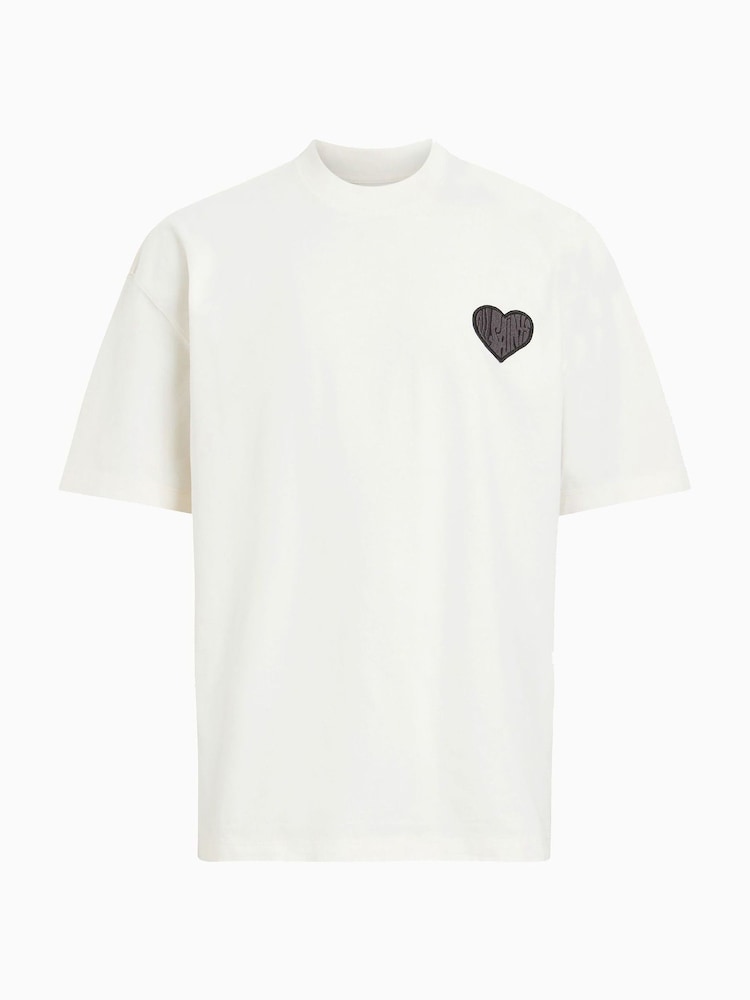 AllSaints White 100% Organic Cotton Lover Crew Neck T-Shirt - Image 7 of 7