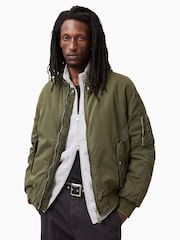 AllSaints Green Banner Bomber Jacket - Image 2 of 6