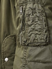 AllSaints Green Banner Bomber Jacket - Image 4 of 6