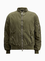 AllSaints Green Banner Bomber Jacket - Image 6 of 6
