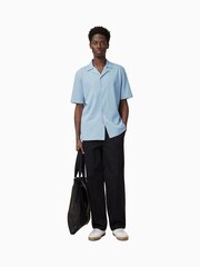 AllSaints Blue Hudson Short Sleeve Shirt - Image 3 of 6