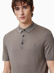 AllSaints Brown Mode Merino Polo Shirt - Image 2 of 6