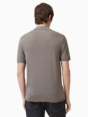 AllSaints Brown Mode Merino Polo Shirt - Image 5 of 6