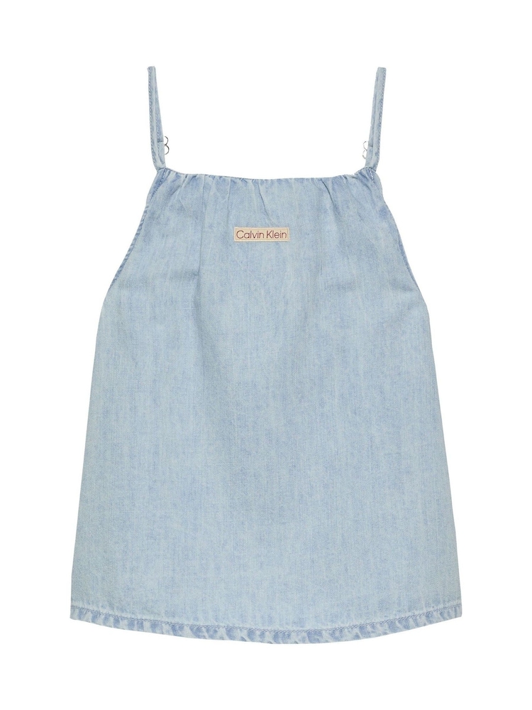 Calvin Klein Blue Denim Strap Top - Image 4 of 5