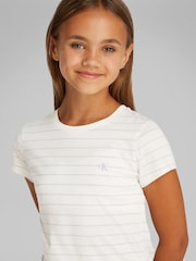 Calvin Klein Pink Slim Stripe 100% Cotton T-Shirt 2 Pack - Image 3 of 5