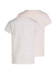 Calvin Klein Pink Slim Stripe 100% Cotton T-Shirt 2 Pack - Image 5 of 5