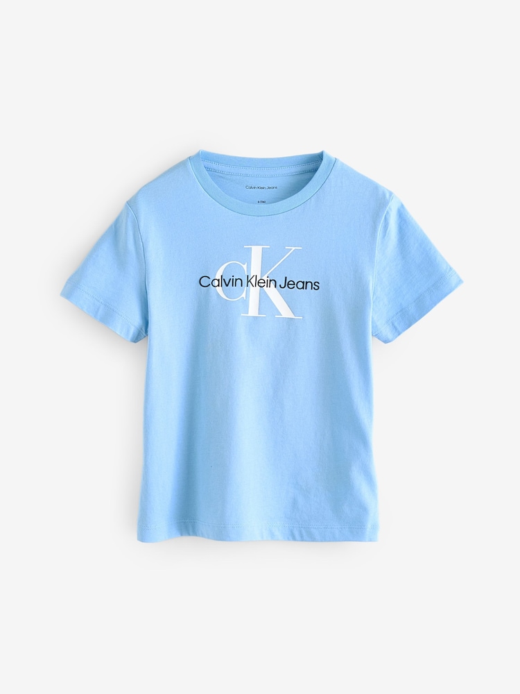 Calvin Klein Blue Kids Unisex 100% Cotton T-Shirt - Image 5 of 7