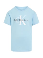 Calvin Klein Blue Kids Unisex 100% Cotton T-Shirt - Image 6 of 7
