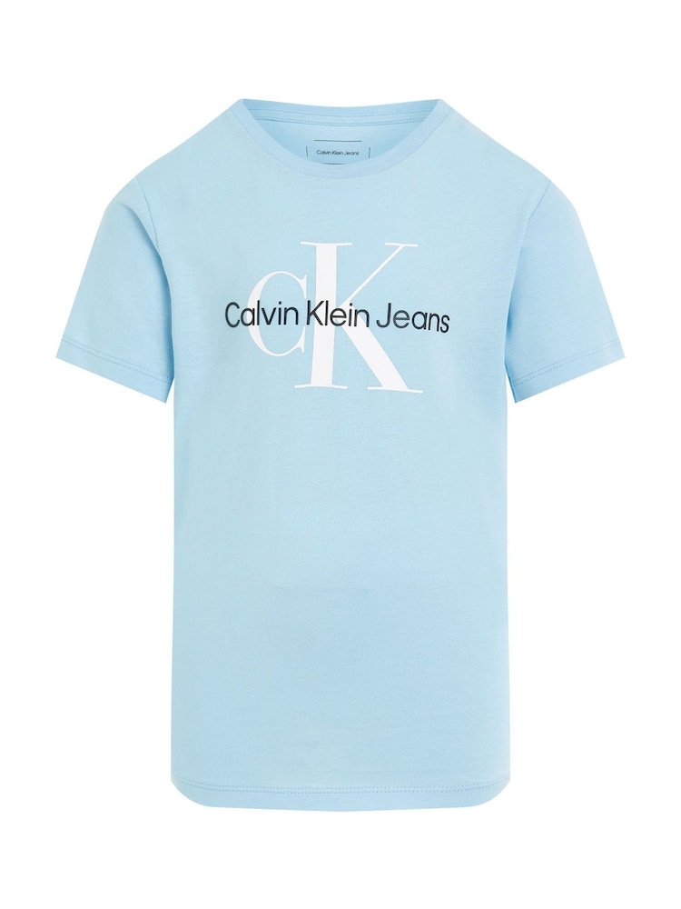 Calvin Klein Blue Kids Unisex 100% Cotton T-Shirt - Image 6 of 7