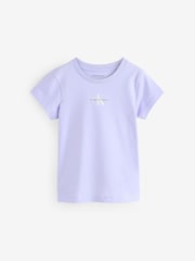 Calvin Klein Purple Monogram 100% Cotton T-Shirt - Image 4 of 6
