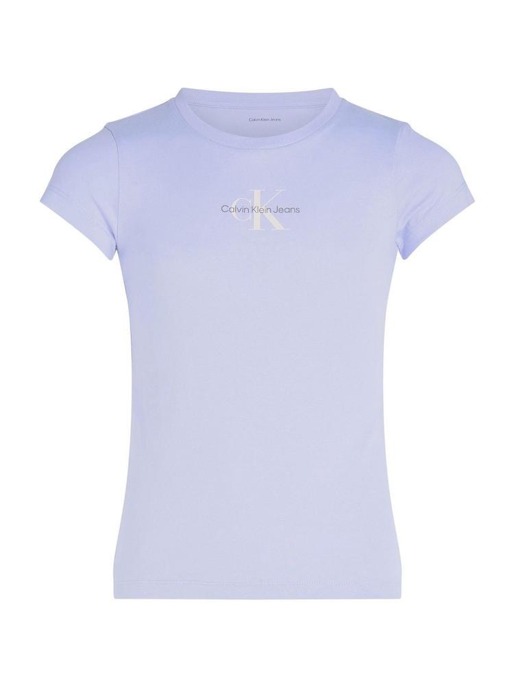 Calvin Klein Purple Monogram 100% Cotton T-Shirt - Image 5 of 6