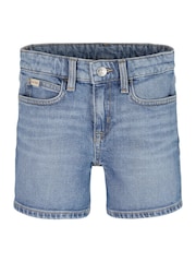 Calvin Klein Blue Mid Rise Slim Denim Shorts - Image 4 of 5