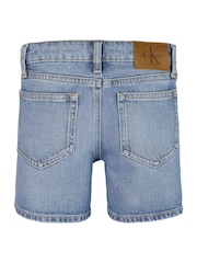 Calvin Klein Blue Mid Rise Slim Denim Shorts - Image 5 of 5