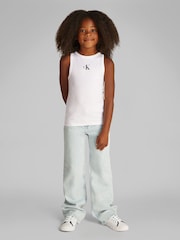 Calvin Klein White Logo Tank Top - Image 1 of 5