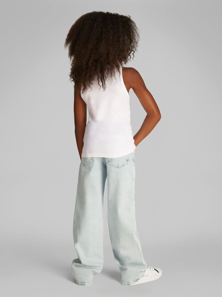 Calvin Klein White Logo Tank Top - Image 2 of 5