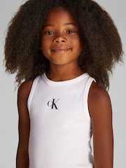 Calvin Klein White Logo Tank Top - Image 3 of 5