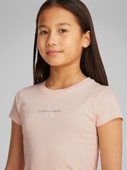 Calvin Klein Pink Monogram 100% Cotton T-Shirt - Image 3 of 5