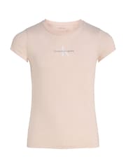 Calvin Klein Pink Monogram 100% Cotton T-Shirt - Image 4 of 5