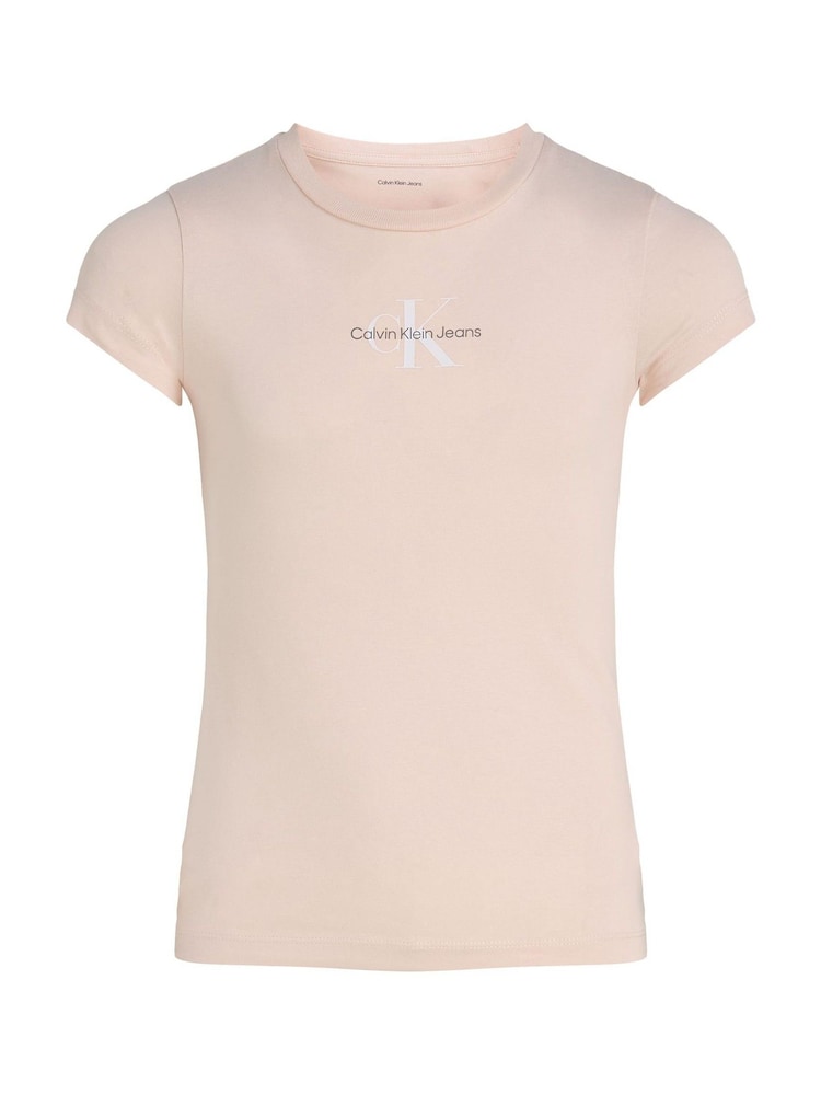 Calvin Klein Pink Monogram 100% Cotton T-Shirt - Image 4 of 5