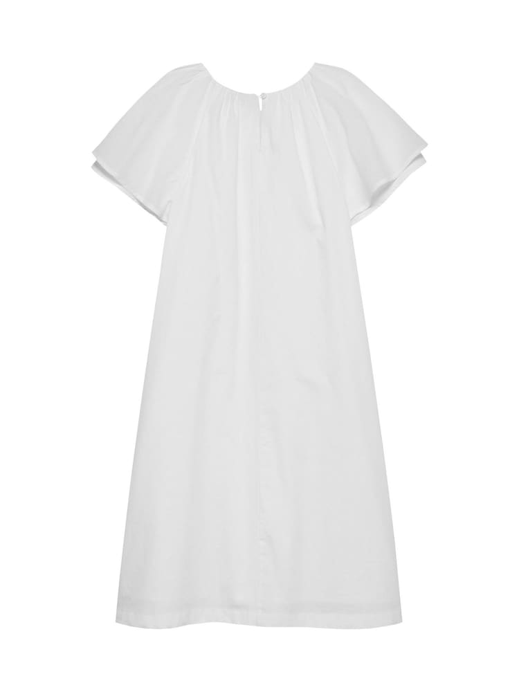Calvin Klein White Crisp Poplin Short Sleeve 100% Cotton Dress - Image 2 of 5