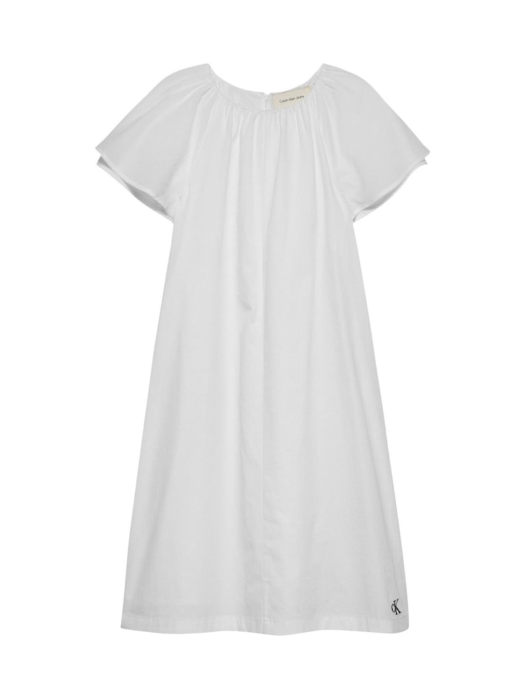 Calvin Klein White Crisp Poplin Short Sleeve 100% Cotton Dress - Image 3 of 5