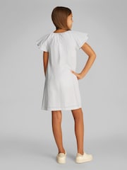 Calvin Klein White Crisp Poplin Short Sleeve 100% Cotton Dress - Image 5 of 5