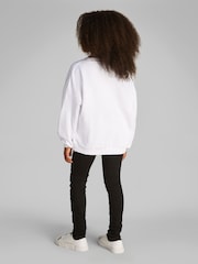 Calvin Klein White Crew Neck 100% Cotton Sweatshirt - Image 2 of 5
