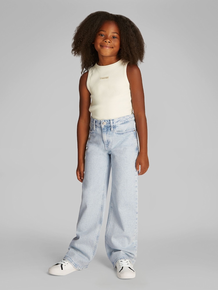 Calvin Klein Blue Wide Leg Jeans - Image 1 of 5