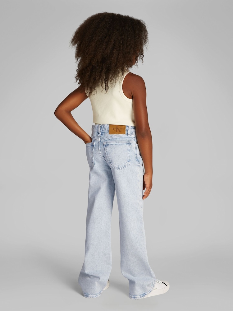 Calvin Klein Blue Wide Leg Jeans - Image 2 of 5