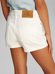 Calvin Klein White High Rise Relaxed Denim Shorts - Image 3 of 5