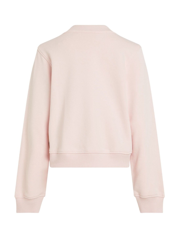 Calvin Klein Pink Logo Crew Neck Sweatshirt - Image 5 of 5