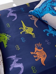 Catherine Lansfield Blue Prehistoric Dinosaurs Fitted Sheet - Image 1 of 2