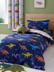 Catherine Lansfield Blue Prehistoric Dinosaurs Fitted Sheet - Image 2 of 2