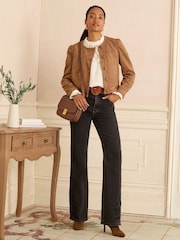 Love & Roses Black Embroidered Petite Flared Jeans - Image 3 of 4
