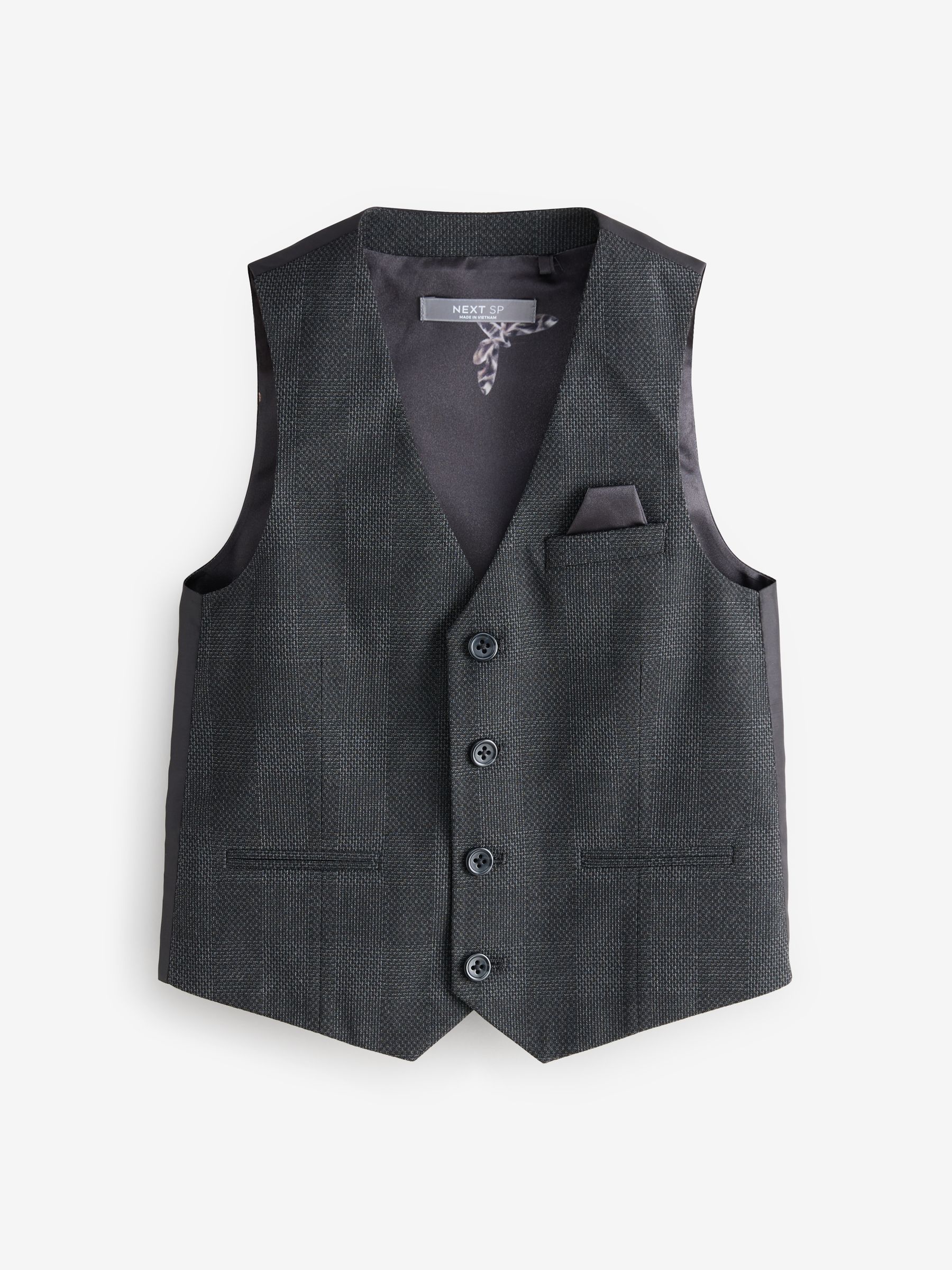 Buy Charcoal Grey Check Waistcoat from the Next UK online shop
