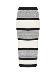 Soaked in Luxury Rohanna Striped Knit Black Midi Skirt - Image 7 of 7