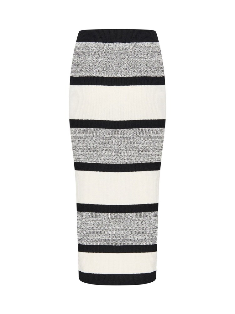 Soaked in Luxury Rohanna Striped Knit Black Midi Skirt - Image 7 of 7