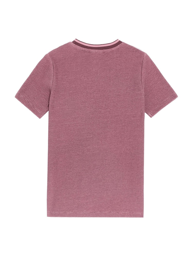 Lyle & Scott Red Two Tone Waffle T-Shirt - Image 2 of 3