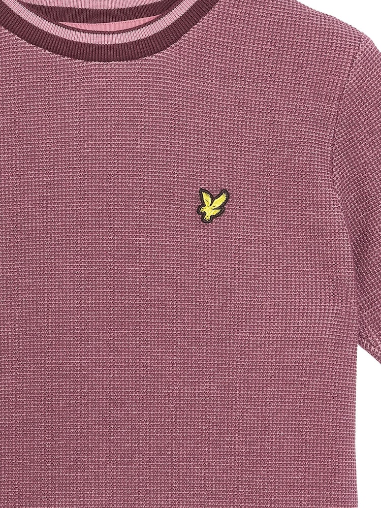 Lyle & Scott Red Two Tone Waffle T-Shirt - Image 3 of 3