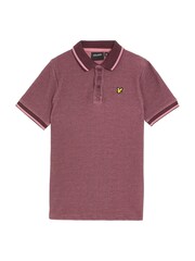 Lyle & Scott Red Two Tone Waffle Polo Shirt - Image 1 of 3