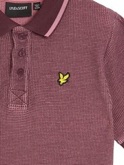Lyle & Scott Red Two Tone Waffle Polo Shirt - Image 3 of 3