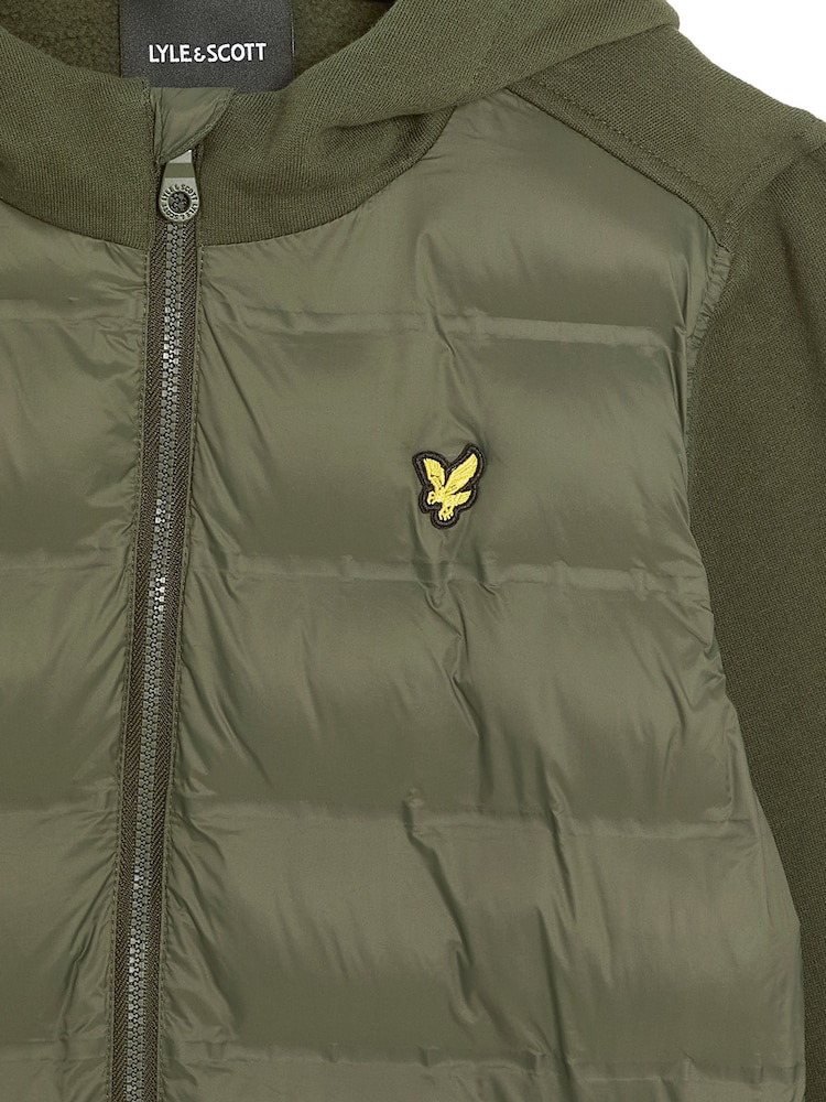 Lyle & Scott Green Hybrid Hoodie - Image 3 of 3 Lyle & Scott Green Hybrid Hoodie - Image 3 of 3