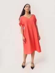 Soaked in Luxury Red Kehlani Open Back Short Sleeve Dress - Image 1 of 6