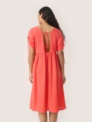 Soaked in Luxury Red Kehlani Open Back Short Sleeve Dress - Image 2 of 6