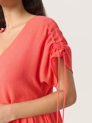 Soaked in Luxury Red Kehlani Open Back Short Sleeve Dress - Image 4 of 6