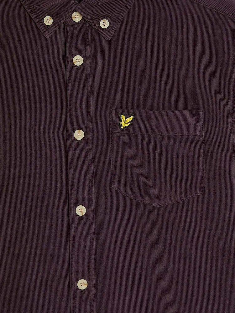 Lyle & Scott Purple Needle Cord Shirt - Image 3 of 3