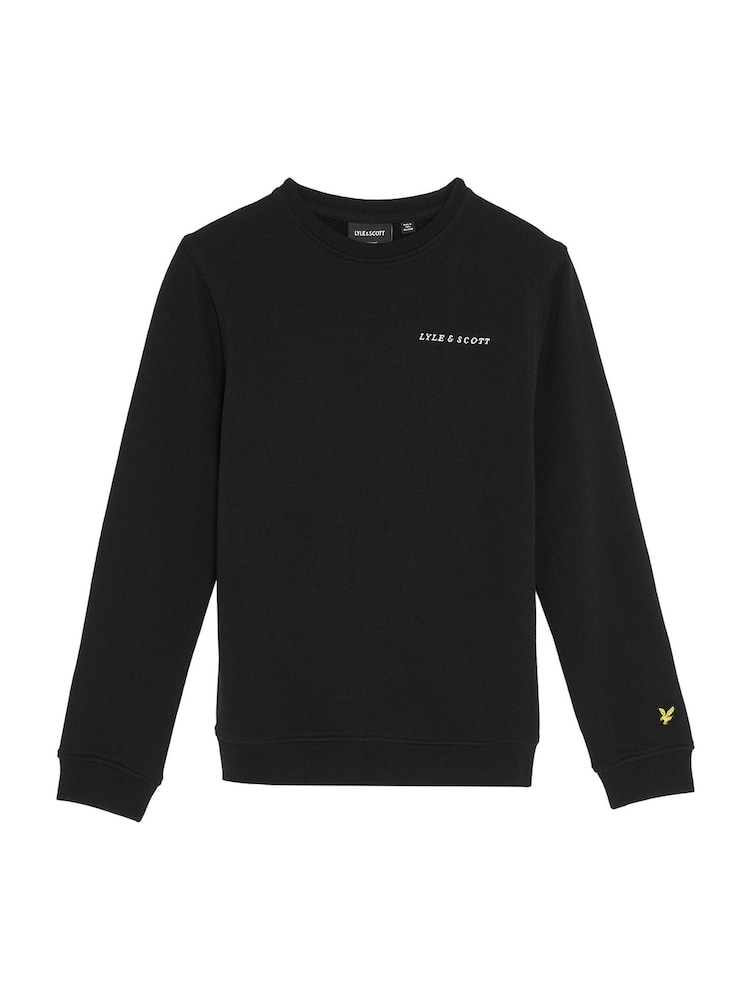Lyle & Scott Black Script Embroidered Boys Sweatshirt - Image 1 of 3 Lyle & Scott Black Script Embroidered Boys Sweatshirt - Image 1 of 3