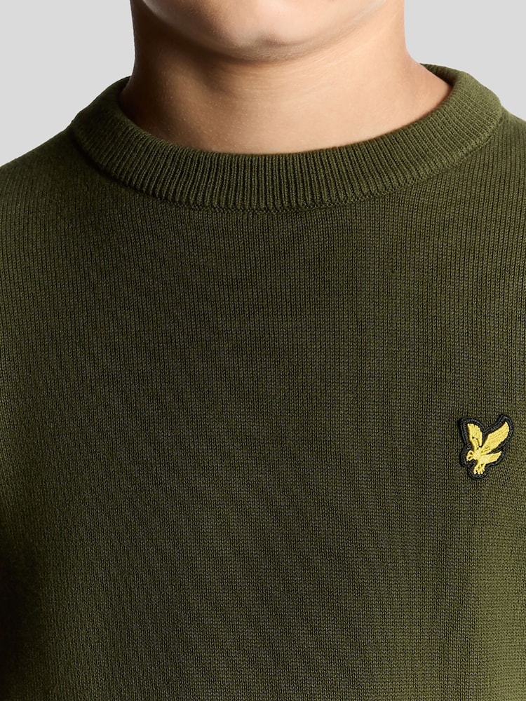 Lyle & Scott Green Boys Crew Neck Knitted Jumper - Image 2 of 5 Lyle & Scott Green Boys Crew Neck Knitted Jumper - Image 2 of 5